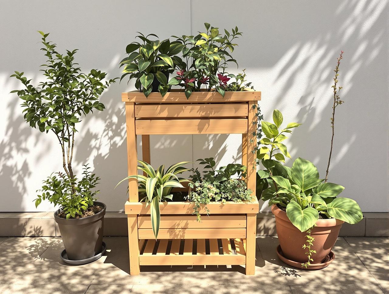 户外松木花架 · 三层错落设计